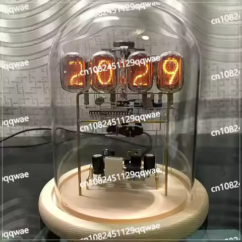 IN12 Clock Retro Cyberpunk Desktop Creative Nixie Digital LED Clock Ornaments Handmade Circuit Scaff