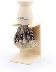 Edwin Jagger shavers, Best Badger Shaving Brush With Drip Stand, Imitation Ivory, Medium