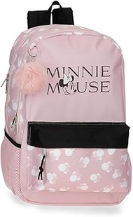 Joumma Disney Minnie Heads Backpack with Double Compartment, Adaptable to Trolley, 39.6 cm (15.6 inc