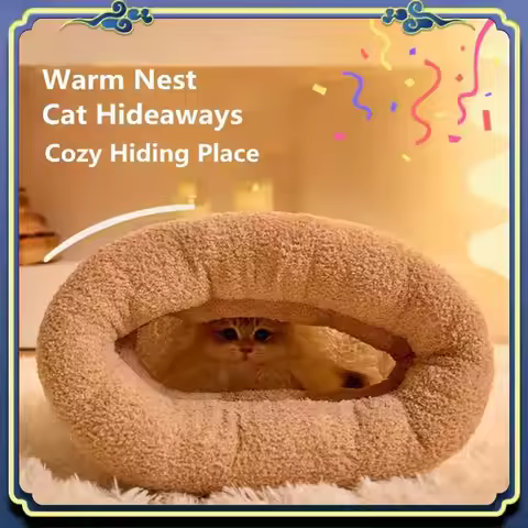 Latest Cat Winter Sleeping Bag Soft Plush Cat Sack Self Warming Cat Cave Bed For Indoor Cats Cat Hid