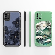 For Samsung Galaxy A31 Case Mountain Peaks Oil Painting Style Casing Square Silicone Shockproof  She