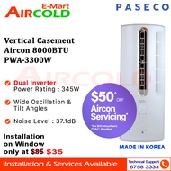 Paseco Vertical Casement Aircon 8000BTU PWA-3300W *INSTALL $35