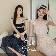 ชุดเดรส full house ผ้าชีฟองลูกไม้