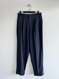 Yohji Yamamoto Y's for men 山本耀司 - 羊毛華達呢 錐形 長褲 雙摺 修身 休閒 西裝褲 褲子 簡約 條紋