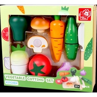 Toy - Safe wooden vegetable cutting set for children LF0034 LEO & FRIENDS (size 22.7x20.3x6.2cm)