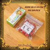 Refrigerator Plastic Bag 19 x 15 Cm Contents 20 Pcs Reusable Ziplock Plastic Vegetable Storage