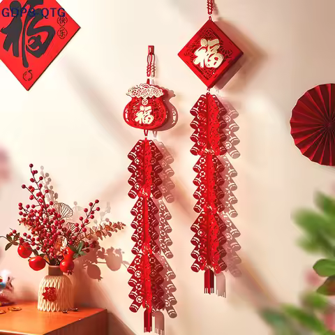 2026 Year Of The Horse Spring Festival Firecracker Pendant Chinese New Year Lucky Character Pendant
