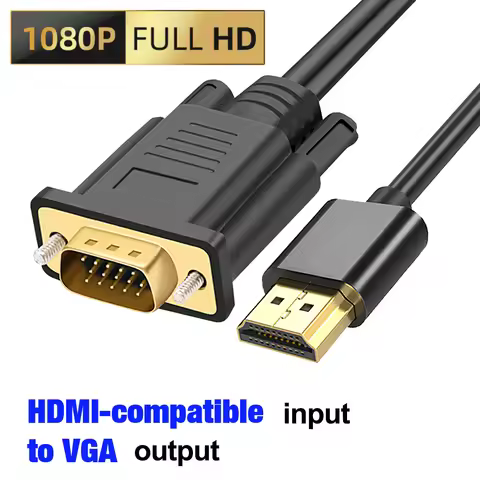 1080P HDMI Input To VGA Output Video Adapter Cable For HDTV PC Laptop Xbox PS5 Monitor Projector Con