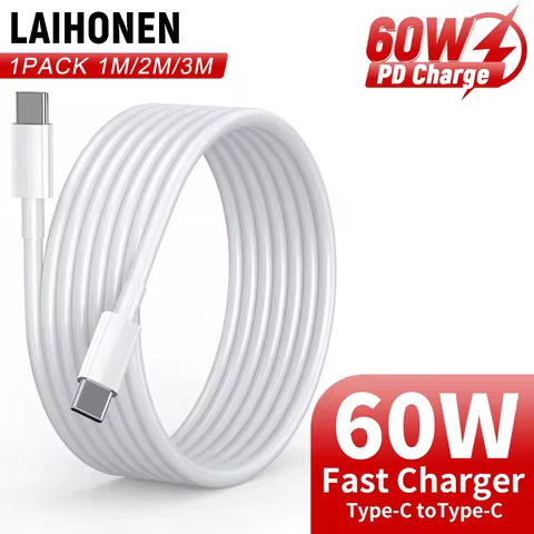 USB C to USB C 1 Pack 60W USB C Cable 1m 2m 3m C to C Cable Fast Charging for MacBook Pro/MacBook fo