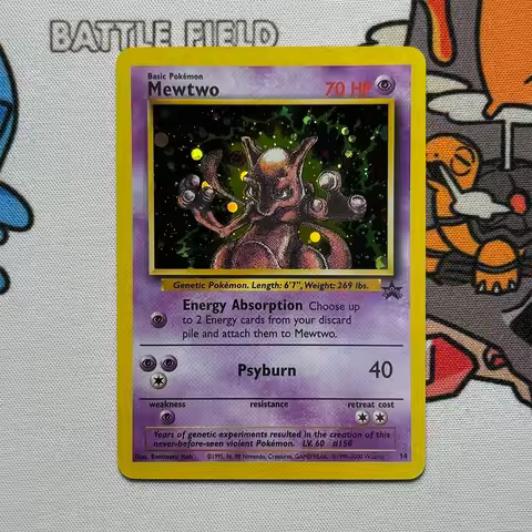 English DIY Proxy Card 2000 Pokémon Promo Black Star #14 Mewtwo Collectible Card (PTCG) Dot Holo