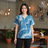 Super Jumbo Women's Short Sleeve Batik Top ML XL XXL 3XL 4XL 5XL 6XL 7XL 8XL Latest Motif 2025
