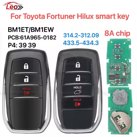 Leo For Toyota Fortuner Hilux VRZ SW4 SRV keyless go smart key 3-4button PCB-0182 P4:3838 314-312 43