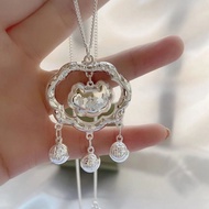 New s999Baby Longevity Lock Necklace Hundred Blessings Silver Lock Pendant Infant Full Moon First Bi