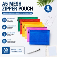 A4/A5/A6 Double Layer Waterproof Zipper File Bag Large Capacity Storage Beg Dokumen Alat Tulis