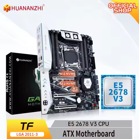HUANANZHI X99 TF LGA 2011-3 XEON X99 Motherboard with Intel E5 2678 V3 support DDR3 DDR4 RECC memory