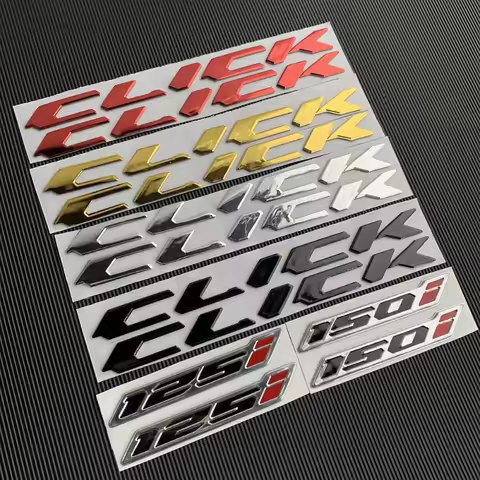Motorcycle 3D Sticker Decal CLICK Logo Tank Emblem Sticker Moto Body Decal Waterproof For Honda CLIC