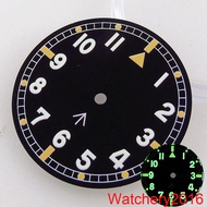 [YQJDDFF] 33.6mm Watch Dial Face Hand Luminous Pilot Style Fit NH35 NH36 MIYOTA 8215 821A DG 2813 ET