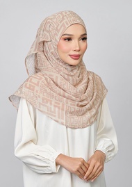 Bokitta Monogram Sand- Printed Plus Crinkled Chiffon Hijab
