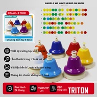 Hand Bell TRITON HB676 - Multi-colored 8-tone tabletop Hand Bell - Sound-sensitive kindergarten toy 