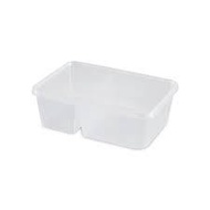 [READY STOCK] RECT PLASTIC FOOD CONTAINER WITH LID (2 COMPARTMENT) FC750 / FR750 / TS750