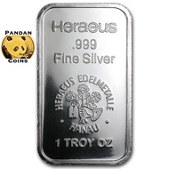 IW4 Heraeus 999 Silver Bar 1oz