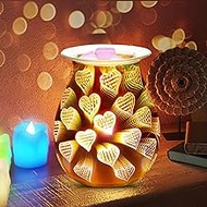 Blingbin Fragrance Scented Candle Wax Melts Warmer Burner Essential Oil Diffuser Cracked Glass Electric Aroma Decorative Lamp for Decor, Home, Office, Bedroom, Living Room, Gifts (Heart)