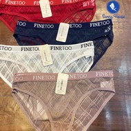 Quần lót nữ L010 ren phối lưới lưng thun FINETOO - Dưới 57kg