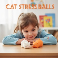 Creative Children's Toy Cat Shaped Squeeze Ball, Stress Ball, Relief Ball, Tofu Relief Ball O6j8