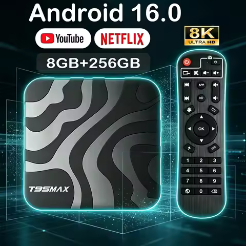 T95Max Android16 Smart TV Box Dual WiFi6 Allwinner H618 Bluetooth6.0 Google Assistant Fast 8K Ultra 