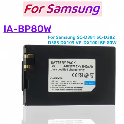 1-2Pcs IA-BP80W Battery Camera Battery BP80W IA-BP80W Li-ion Camera Battery For Samsung SC-D381 SC-D