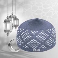 RAMI - Adult Knitted Cap with Baida Motif, Size 55-60 cm, Hajj Cap