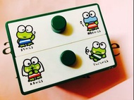 絕版罕見中古1989年日本制Sanrio KP Kerokerokeroppi 罕有青蛙 kp 兩層膠櫃桶/絕版釣魚樂扭扭玩具/心心眼擺設/散紙包鎖匙扣coin purse /絕版貼紙