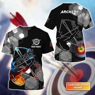 Fashion Summer 3D Archery T-Shirt Archery Team Player Personalized Name 3D Printing Men's T-Shirt Unisex Casual Plus Size Top