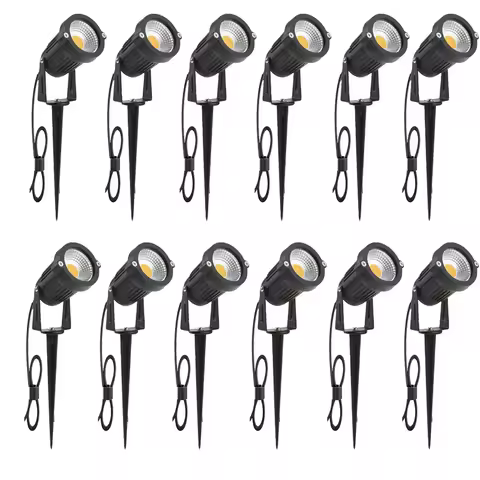 1 Meter Cable IP65 LED Garden Lawn lamp Light 5W 10W Spike Landscape Lamp AC DC12V24V Warm White Blu