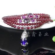 Black Natural Woman Wine Garnet Multi-Circle Bracelet Garnet Bracelet Fuchsia Female Garnet Teeth F7