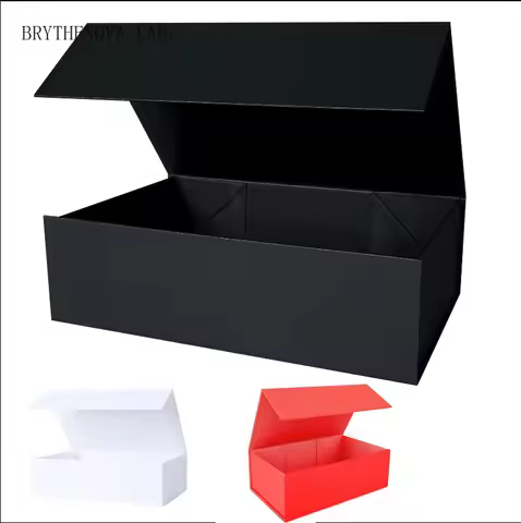 Large Magnetic Gift Box with Lid 33x25x12CM Collapsible Gift Packaging Box for Graduation Present Bi