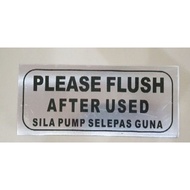 KREATI Please Flush After Used Sign Sticker / Pelekat Tanda Sila Pump Selepas Guna