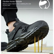 Large Size 36-45 Lightweight Men's Women's Safety Shoes Lace-Free Easy-to-Wear Work Shoes Anti-Smash