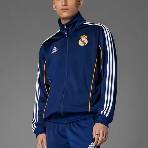 Adidas genuine REAL MADRID Men's Stand Collar Loose Football Jacket JW1993