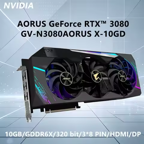 GIGABYTE NVIDIA AORUS RTX 3080 10GB GDDR6X 320bit GV N3080AORUS X 10GD Graphics Card PCI-E4.0 DP HDM