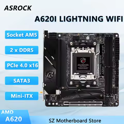 ASROCK A620I LIGHTNING WIFI Mini-ITX Motherboard AMD A620 AM5 DDR5 M.2 Support PRO 8700G 8500G 7600 