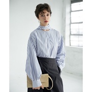 [HN STITCHING]EUPHEMIA shirt with stylized design with round neck, puffed sleeves, everyday wear, mi