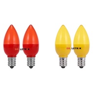 [ 2PCS ] LED Candle Bulb E12 0.5W Yellow / Red Bulb 蜡烛小灯泡 / 神台灯座灯泡