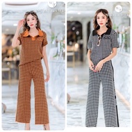 2-Piece Set 2-Piece 2-Piece Yarn Shinori Dress Pattern Shirt Set.
