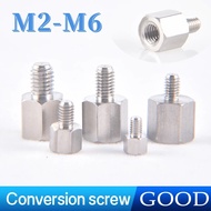 304 Stainless Steel Screw M2 M2.5 M3 M4 M5 M6 Nut Bolt External Hexagonal Conversion Screw Internal 