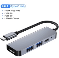 USB C HUB Dock Station Wireless Charging HUB USB 3.0 Type C ถึง RJ45ที่รองรับ HDMI PD USB Splitter A