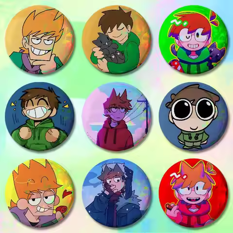 Funny E-Eddsworlds-S 32mm 58mm 75mm 44mm 25mm Anime Badges Brooches DIY Pins Decorations Birthday Gi