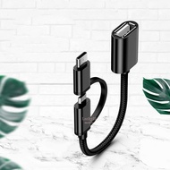 Adapter Type C 3 in 1 To USB SD Card TF Card Kabel OTG Adapter 2 in 1 Type C + Micro USB Cable Nylon