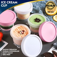 [10 PCS] Ice Cream Cup + Tutup | Pot Jar Es Krim  | Pot Jar Bunga Putih | Wadah Kemasan Lulur