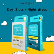 Moonlit Studio Acne Patch Day 36s + Night 36s Plus w/ Salicylic Acid + Centella - Acne Pimple Remova